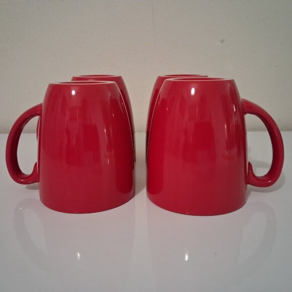Corelle Coordinates Red Stoneware Coffee Mugs Cups Holds 12 oz. Set of 4, EUC - Picture 9 of 10